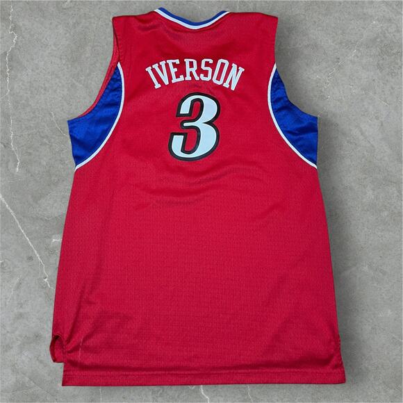 Adidas Allen Iverson Philadelphia 76ers Phila Jersey Red L +2 2007-09 Rare HTF - Picture 2 of 11